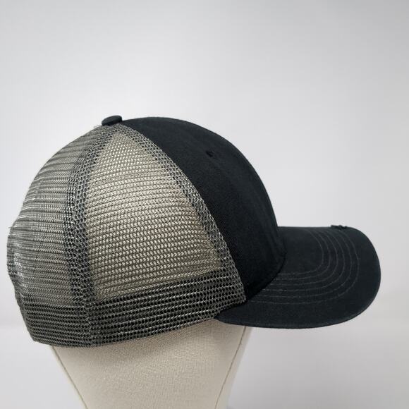 Idaho Bigfoot Leather Patched Snapback Trucker Hat Black OS Arcadian Outfitters - Picture 5 of 9